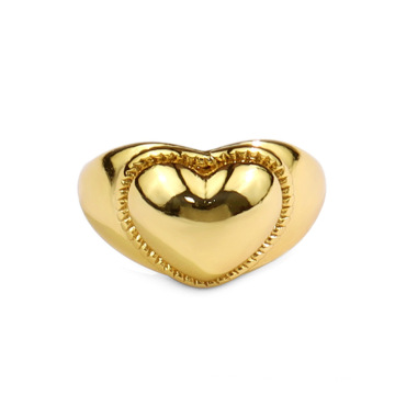 Shangjie OEM joyas Wholesale 925 silver Plated Fashion Women Rings Gold Plated Adjustable Rings Glossy Heart Rings for Girls